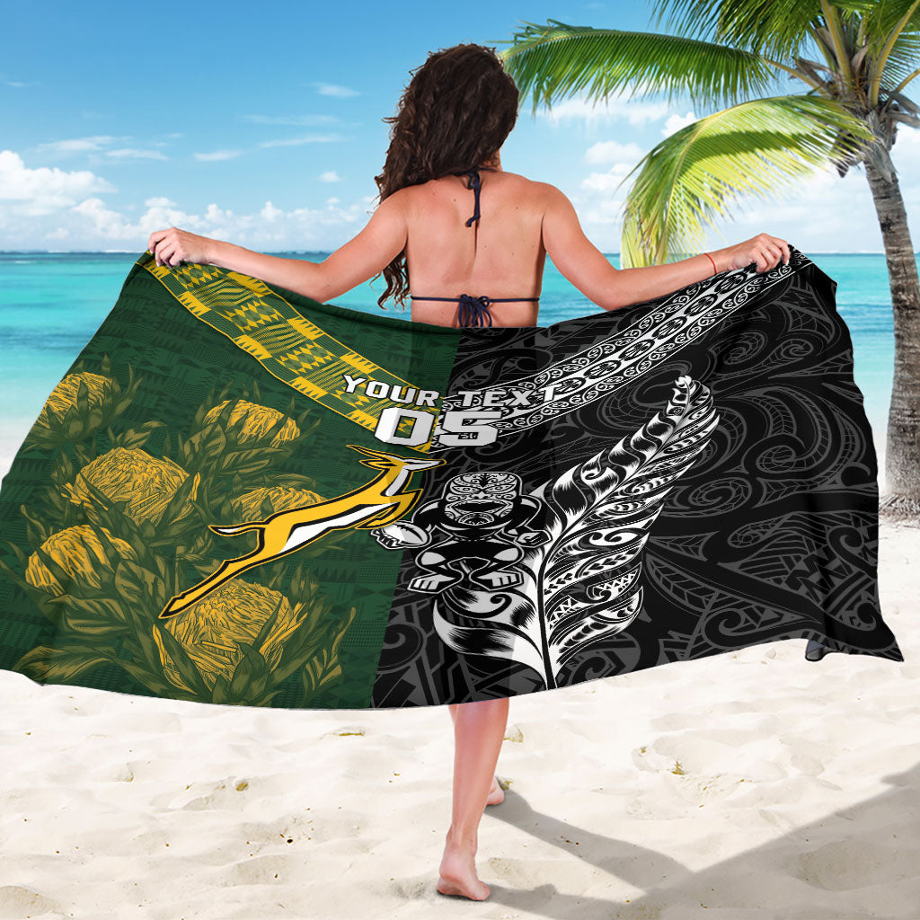 Custom Rugby New Zealand South Africa Sarong Maori Tiki Springboks Together