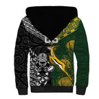 Custom Rugby New Zealand South Africa Sherpa Hoodie Maori Tiki Springboks Together