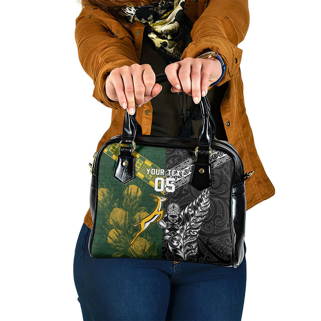 Custom Rugby New Zealand South Africa Shoulder Handbag Maori Tiki Springboks Together