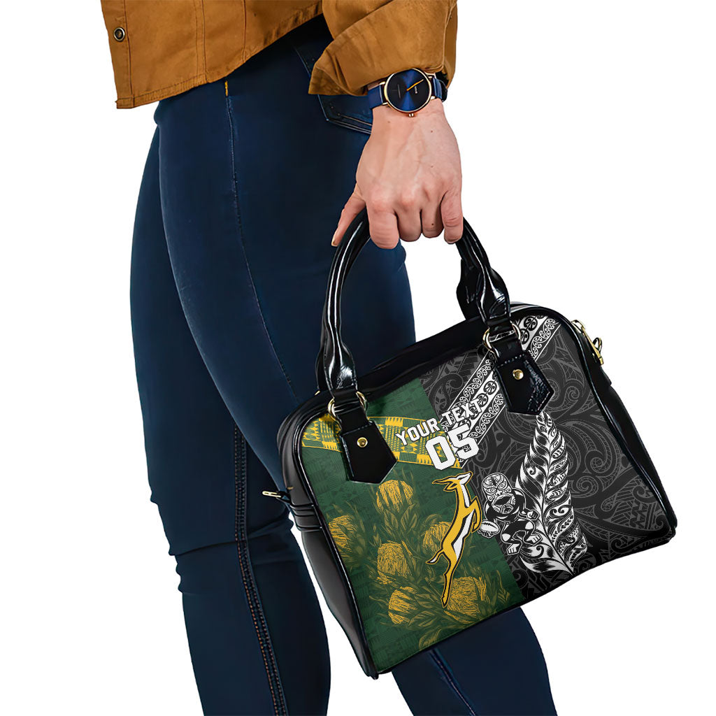Custom Rugby New Zealand South Africa Shoulder Handbag Maori Tiki Springboks Together