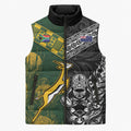 Custom Rugby New Zealand South Africa Sleeveless Puffer Jacket Maori Tiki Springboks Together