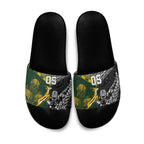 Custom Rugby New Zealand South Africa Slide Sandals Maori Tiki Springboks Together