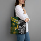 Custom Rugby New Zealand South Africa Tote Bag Maori Tiki Springboks Together