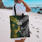 Custom Rugby New Zealand South Africa Tote Bag Maori Tiki Springboks Together