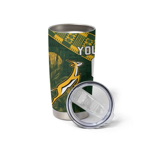 Custom Rugby New Zealand South Africa Tumbler Cup Maori Tiki Springboks Together