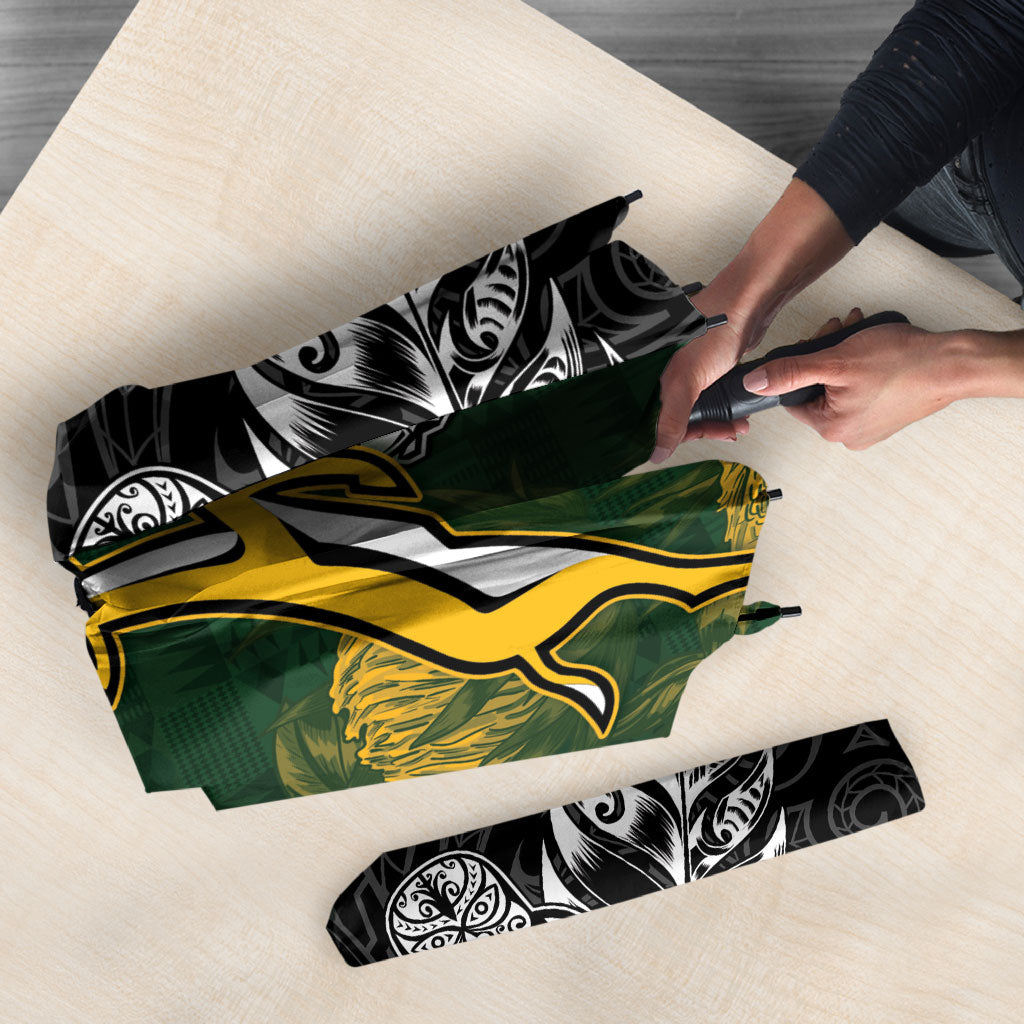 Custom Rugby New Zealand South Africa Umbrella Maori Tiki Springboks Together