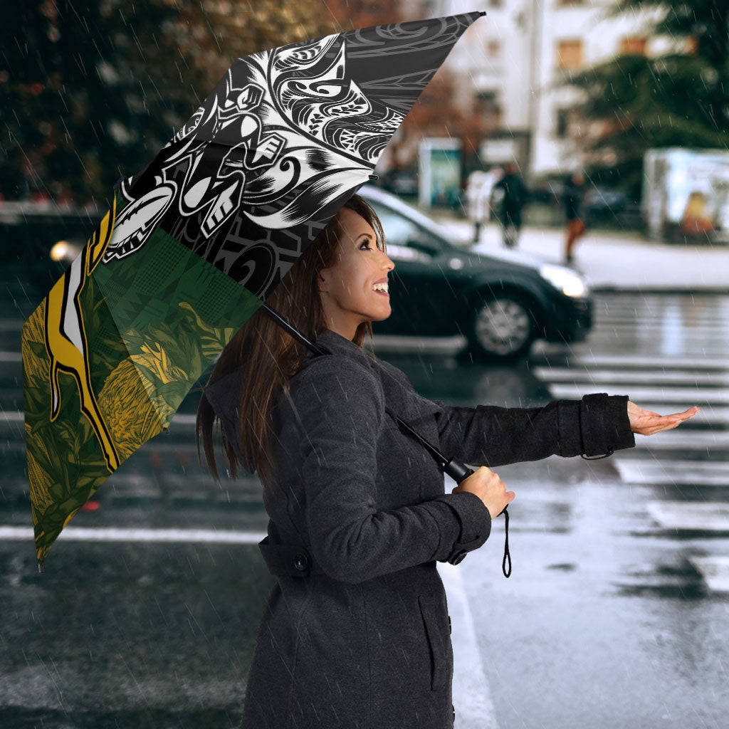 Custom Rugby New Zealand South Africa Umbrella Maori Tiki Springboks Together
