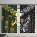 Custom Rugby New Zealand South Africa Window Curtain Maori Tiki Springboks Together