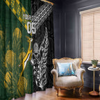 Custom Rugby New Zealand South Africa Window Curtain Maori Tiki Springboks Together