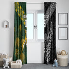 Custom Rugby New Zealand South Africa Window Curtain Maori Tiki Springboks Together
