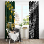 Custom Rugby New Zealand South Africa Window Curtain Maori Tiki Springboks Together