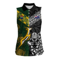Custom Rugby New Zealand South Africa Women Sleeveless Polo Shirt Maori Tiki Springboks Together