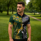 Custom Rugby New Zealand South Africa Zipper Polo Shirt Maori Tiki Springboks Together