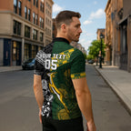 Custom Rugby New Zealand South Africa Zipper Polo Shirt Maori Tiki Springboks Together