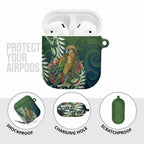 New Zealand Kea Bird AirPods Case With Maori Koru Fern - Aussie Hoodie