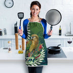 New Zealand Kea Bird Apron With Maori Koru Fern - Aussie Hoodie