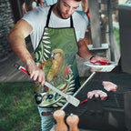New Zealand Kea Bird Apron With Maori Koru Fern - Aussie Hoodie