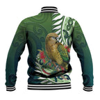 New Zealand Kea Bird Baseball Jacket With Maori Koru Fern - Aussie Hoodie