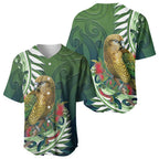 New Zealand Kea Bird Baseball Jersey With Maori Koru Fern - Aussie Hoodie