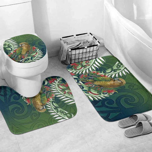 New Zealand Kea Bird Bathroom Set With Maori Koru Fern - Aussie Hoodie