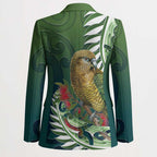 New Zealand Kea Bird Blazer With Maori Koru Fern - Aussie Hoodie