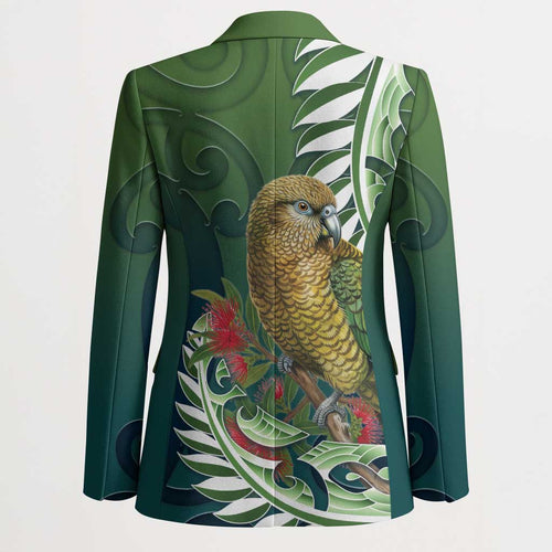 New Zealand Kea Bird Blazer With Maori Koru Fern - Aussie Hoodie