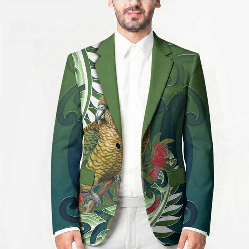 New Zealand Kea Bird Blazer With Maori Koru Fern - Aussie Hoodie