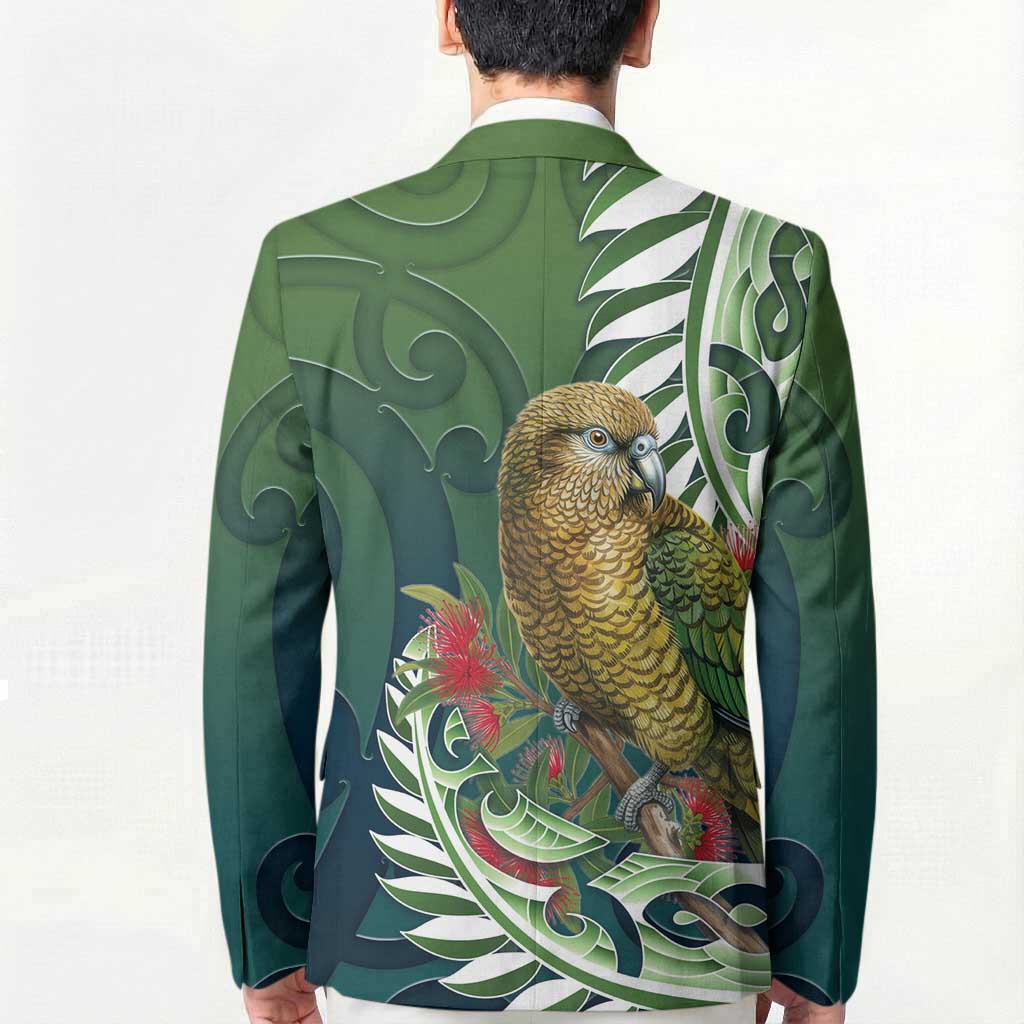 New Zealand Kea Bird Blazer With Maori Koru Fern - Aussie Hoodie