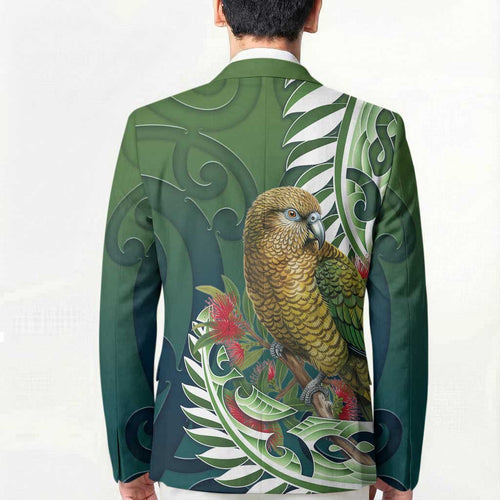 New Zealand Kea Bird Blazer With Maori Koru Fern - Aussie Hoodie