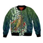 New Zealand Kea Bird Bomber Jacket With Maori Koru Fern - Aussie Hoodie