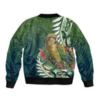 New Zealand Kea Bird Bomber Jacket With Maori Koru Fern - Aussie Hoodie