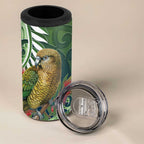 New Zealand Kea Bird 4 in 1 Can Cooler Tumbler With Maori Koru Fern - Aussie Hoodie
