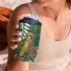New Zealand Kea Bird 4 in 1 Can Cooler Tumbler With Maori Koru Fern - Aussie Hoodie