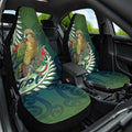 New Zealand Kea Bird Car Seat Cover With Maori Koru Fern - Aussie Hoodie