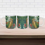 New Zealand Kea Bird Ceramic Mug With Maori Koru Fern - Aussie Hoodie