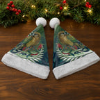 New Zealand Kea Bird Christmas Santa Hat With Maori Koru Fern