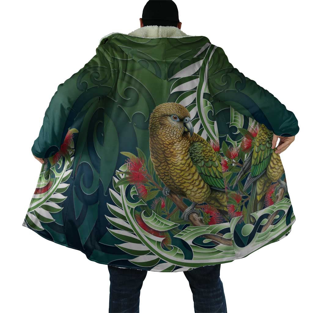 New Zealand Kea Bird Cloak With Maori Koru Fern - Aussie Hoodie