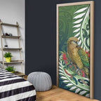 New Zealand Kea Bird Door Cover With Maori Koru Fern - Aussie Hoodie