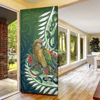 New Zealand Kea Bird Door Cover With Maori Koru Fern - Aussie Hoodie