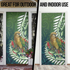 New Zealand Kea Bird Door Cover With Maori Koru Fern - Aussie Hoodie