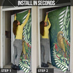 New Zealand Kea Bird Door Cover With Maori Koru Fern - Aussie Hoodie