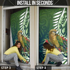 New Zealand Kea Bird Door Cover With Maori Koru Fern - Aussie Hoodie