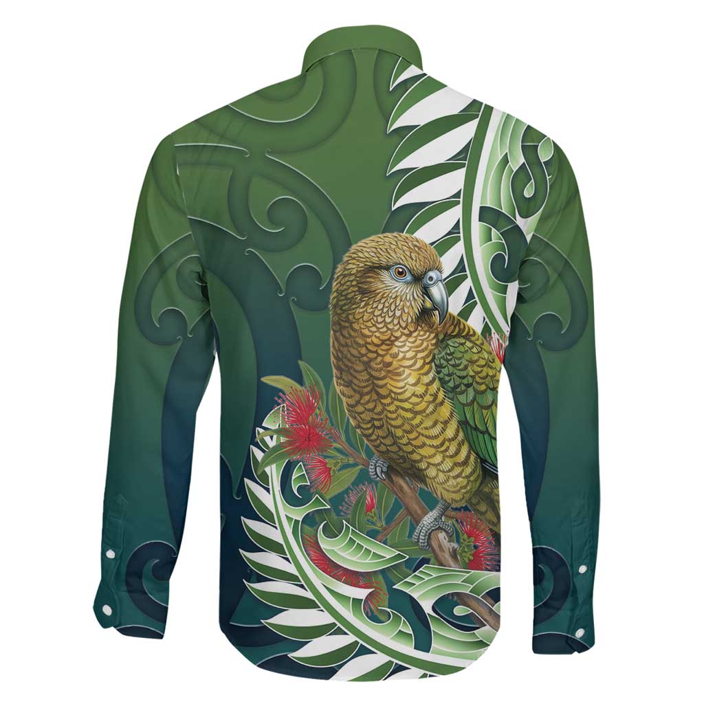 New Zealand Kea Bird Family Matching Off Shoulder Maxi Dress and Hawaiian Shirt With Maori Koru Fern - Aussie Hoodie