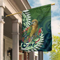New Zealand Kea Bird Garden Flag With Maori Koru Fern - Aussie Hoodie