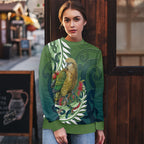 New Zealand Kea Bird Ugly Christmas Sweater With Maori Koru Fern
