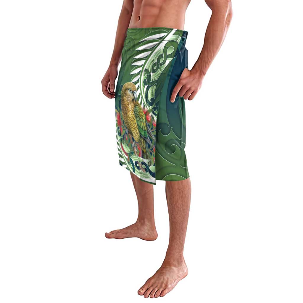 New Zealand Kea Bird Lavalava With Maori Koru Fern - Aussie Hoodie