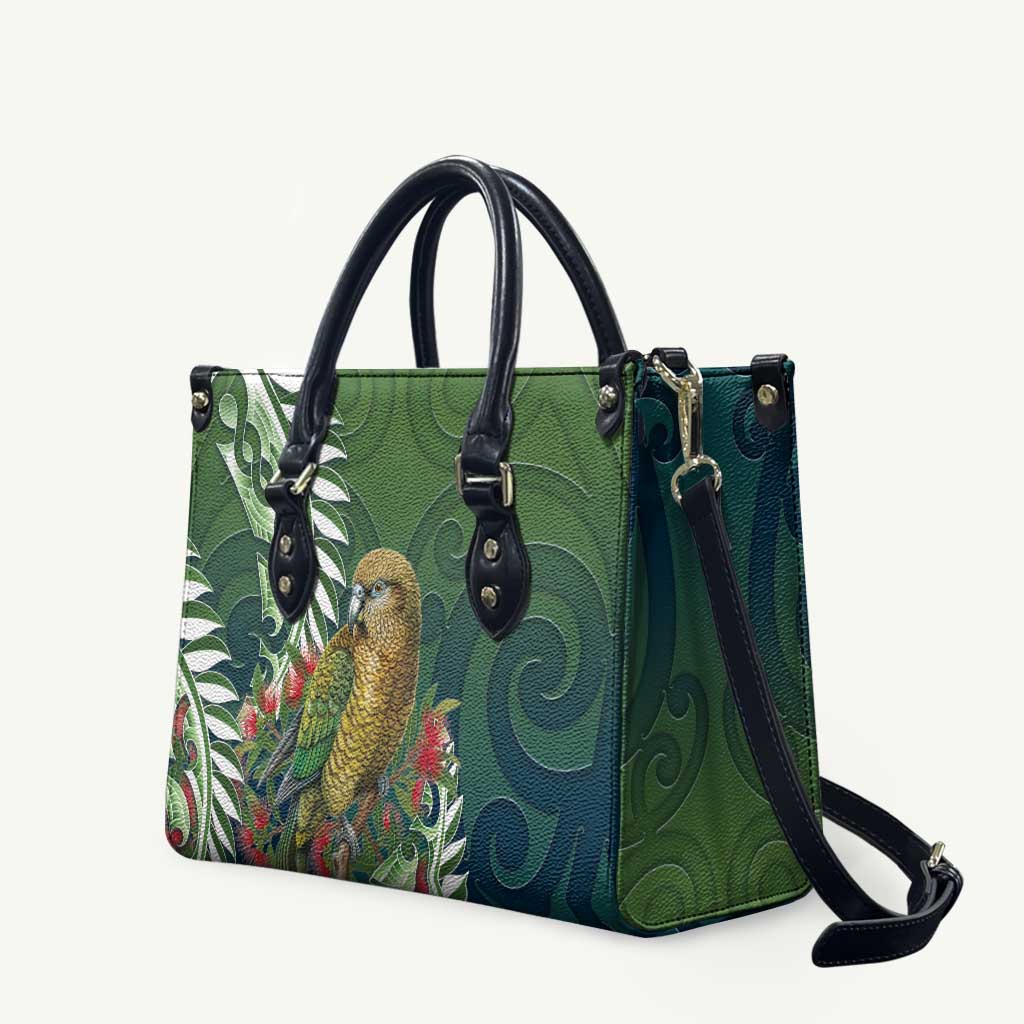 New Zealand Kea Bird Leather Bag With Maori Koru Fern - Aussie Hoodie