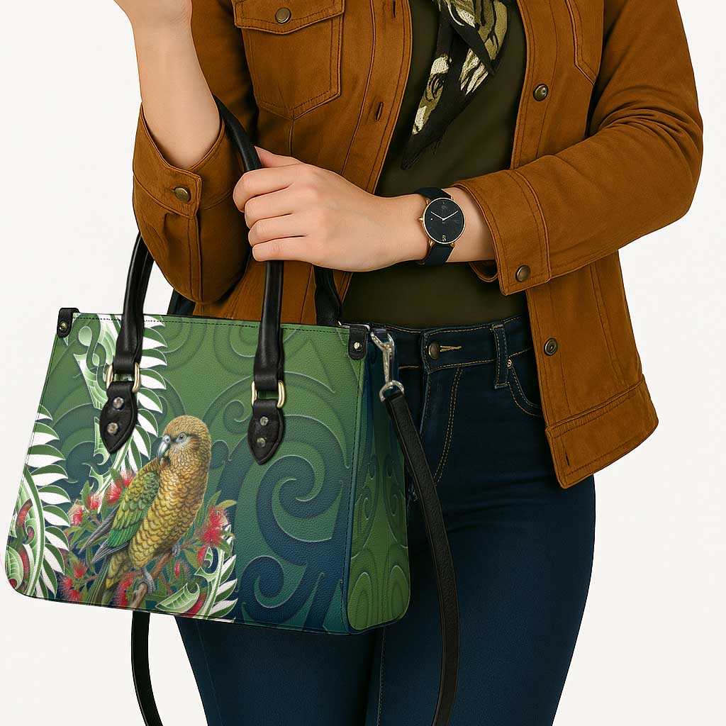 New Zealand Kea Bird Leather Bag With Maori Koru Fern - Aussie Hoodie