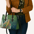 New Zealand Kea Bird Leather Bag With Maori Koru Fern - Aussie Hoodie