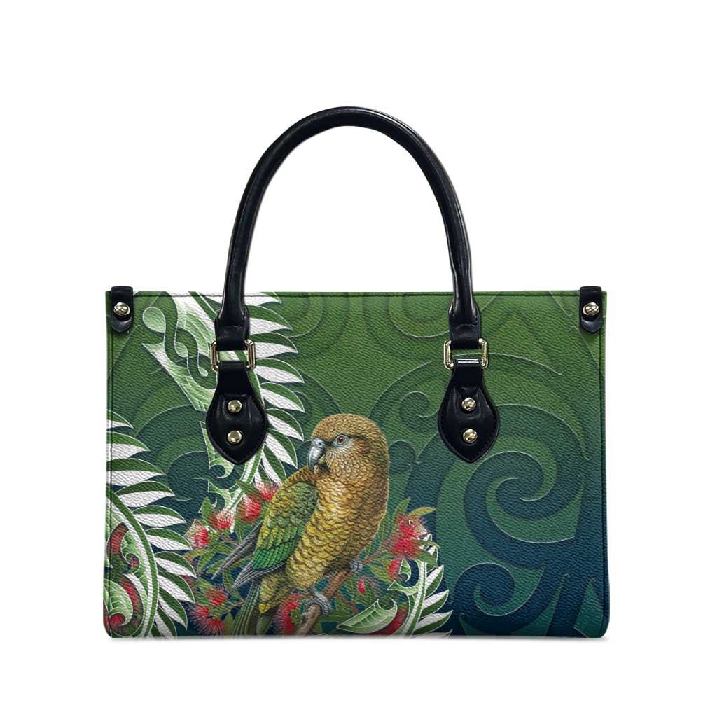 New Zealand Kea Bird Leather Bag With Maori Koru Fern - Aussie Hoodie